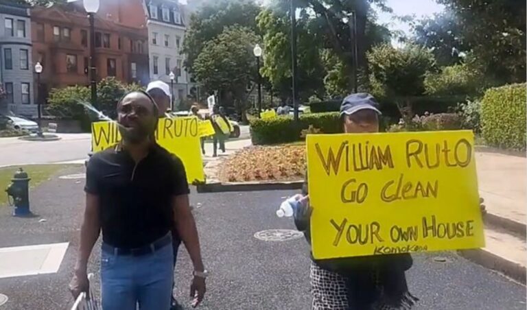 Haiti Nationals Hold Demonstrations In The United States Outside Kenya Embassy
