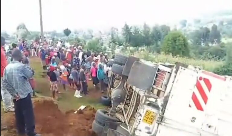 2 People Killed After A Lorry Ferrying Logs Swerved Off The Highway in Nyandarua