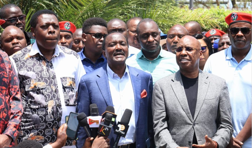 Kalonzo, Wanjigi Forced To Cancel Kitengela Rally After Massive Police Deployment Outside Church