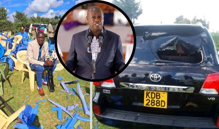 Gachagua Scampers for Safety After Goons Disrupt Burial Process In Kiambu