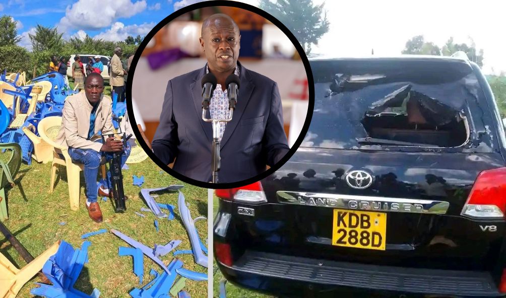 Gachagua Scampers for Safety After Goons Disrupt Burial Process In Kiambu