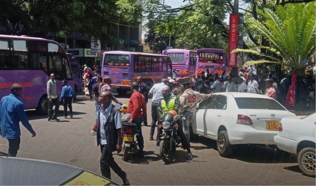 Protests In Nairobi CBD By Matatu Operators Over Parking Space Evictions