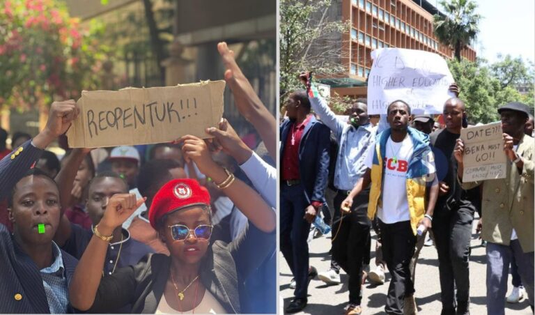 NAIROBI: Police Teargas Demonstrating TUK Students At MoE Headquarters