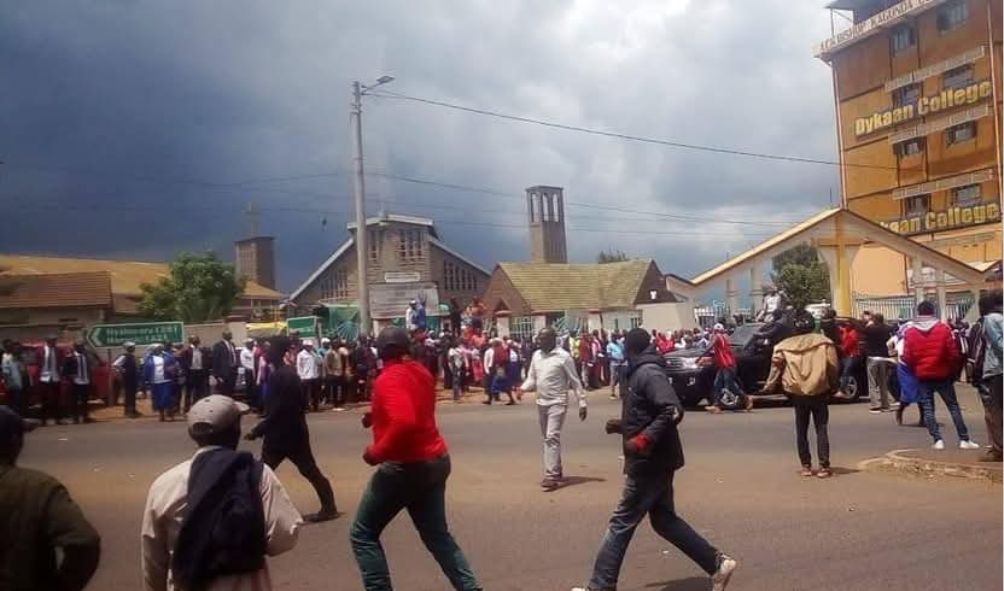 GACHAGUA: Chaos Rock Nyeri ACK Cathedral As Police Forced To Intervene
