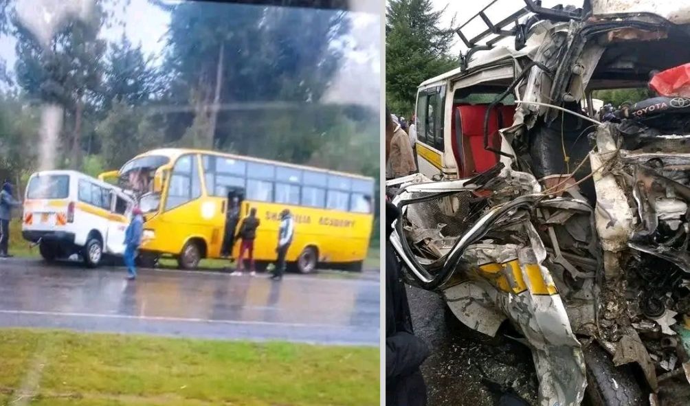 Head-On Collision Kills 2 People, Leaves Dozens Injured Between School Bus And Matatu