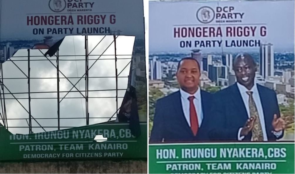 Gachagua's DCP Party Billboard Vandalized In Nairobi