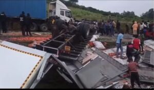 Horrific Lorry-Truck Collision Leaves Several People Trapped In Kisumu
