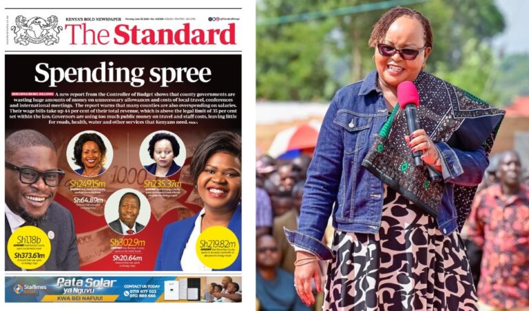 Waiguru Hits Back At Standard Media's 'Spending Spree' Headline