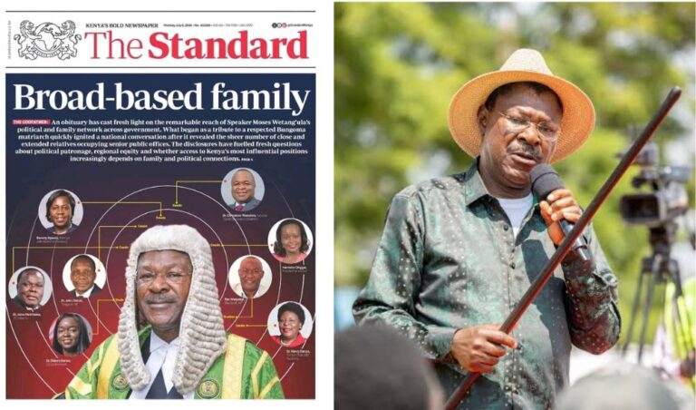 Wetang'ula Slams Standard Newspaper's 'Broad-Based Family' Publication, Demands Apology